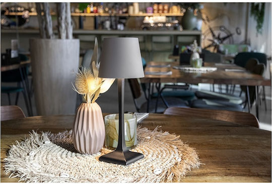 Securit Tischlampe LED mit Beige Schirm und Schwarz Basis