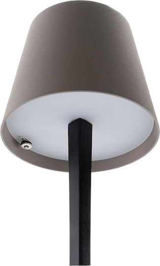 Securit Tischlampe LED mit Beige Schirm und Schwarz Basis
