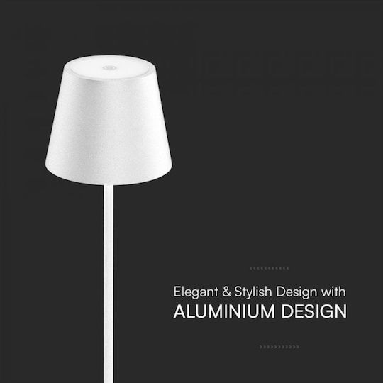V-TAC Metal Table Lamp LED with White Shade and Base