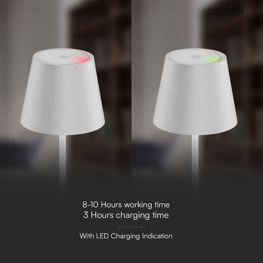 V-TAC Metal Table Lamp LED with White Shade and Base