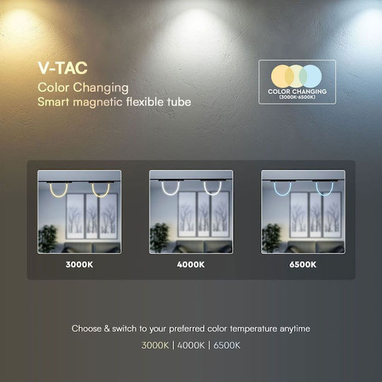 V-TAC Ράγα Στερέωσης για Φωτιστικά Μαύρη 10275