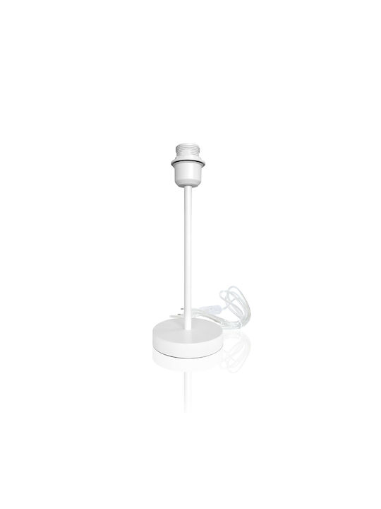Fos me Metal Table Lamp for Socket E27 with White Shade and Base