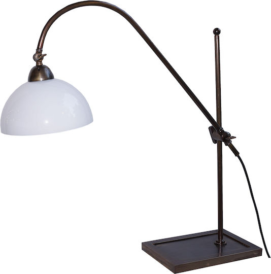 DITS Lighting Dits Lighting Μεταλλικό Vintage Πορτατίφ για Ντουί E27 με Λευκό Καπέλο και Καφέ Βάση