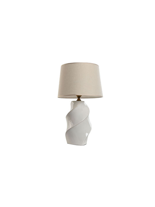 Home Esprit Ceramic Table Lamp with White Shade and Base