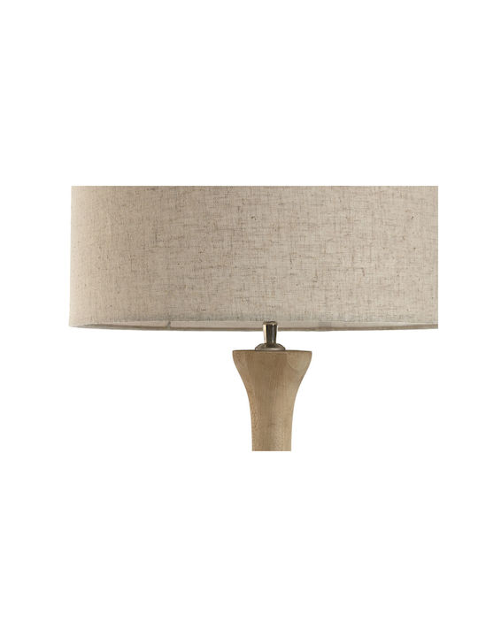 Home Esprit Wood Table Lamp with Beige Shade and Brown Base