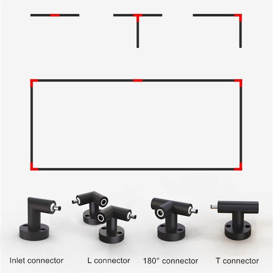 Home Lighting Σύνδεσμος Ράγας για Φωτιστικά από Αλουμίνιο Μαύρος 77-9080