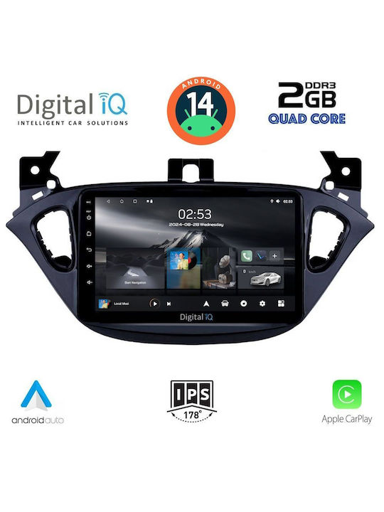 Digital IQ Car Audio System for Opel Adam / Corsa 2014-2021 (Bluetooth/USB/AUX/WiFi/GPS/Apple-Carplay/Android-Auto) with Touch Screen 9"