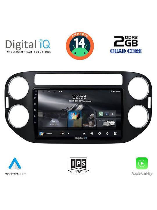 Digital IQ Ηχοσύστημα Αυτοκινήτου για Volkswagen Tiguan 2004-2016 (Bluetooth/USB/WiFi/GPS/Apple-Carplay/Android-Auto) με Οθόνη Αφής 9"