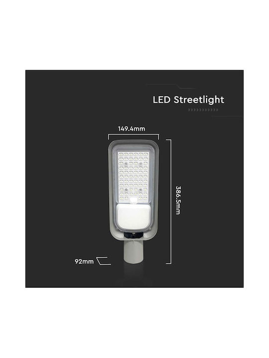 V-TAC Outdoor Floor Lamp LED Road 50W with Cold White Light IP65 Gray