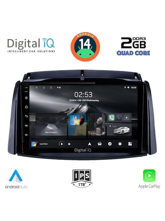 Digital IQ Sistem Audio Auto pentru Renault Koleos 2006-2016 (Bluetooth/USB/AUX/WiFi/GPS/Apple-Carplay/Android-Auto) cu Ecran Tactil 9"