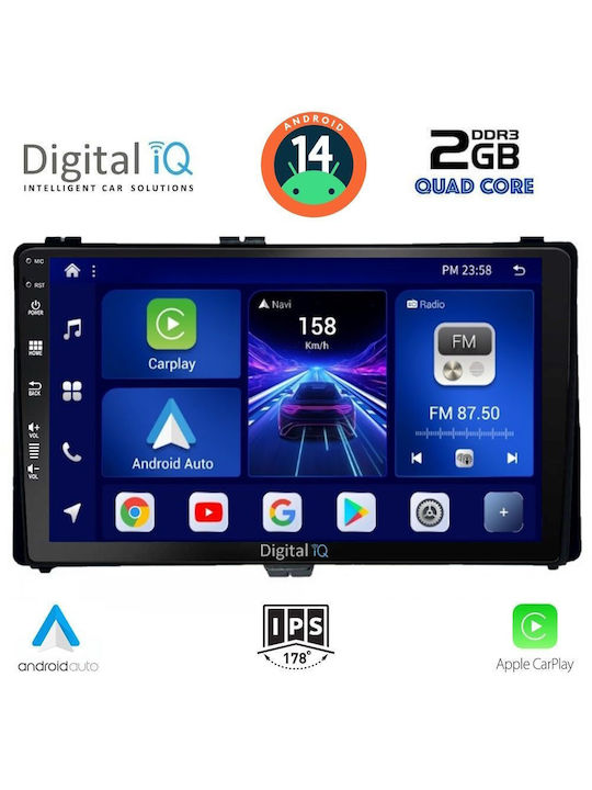 Digital IQ Car Audio System for Toyota Auris / Aygo X / Corolla 2017-2019 (Bluetooth/USB/AUX/WiFi/GPS/Apple-Carplay/Android-Auto) with Touch Screen 9"