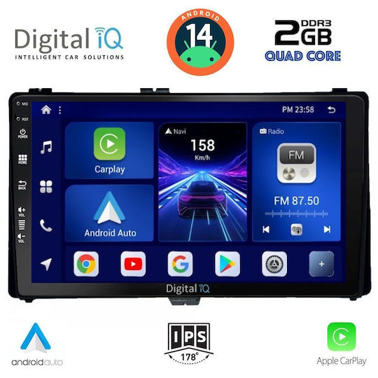 Digital IQ Ηχοσύστημα Αυτοκινήτου για Toyota Auris / Aygo X / Corolla 2017-2019 (Bluetooth/USB/AUX/WiFi/GPS/Apple-Carplay/Android-Auto) με Οθόνη Αφής 9"