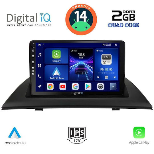 Digital IQ Auto-Audiosystem für BMW X3 (E83) 2003-2010 (Bluetooth/USB/AUX/WiFi/GPS/Apple-Carplay/Android-Auto) mit Touchscreen 9"