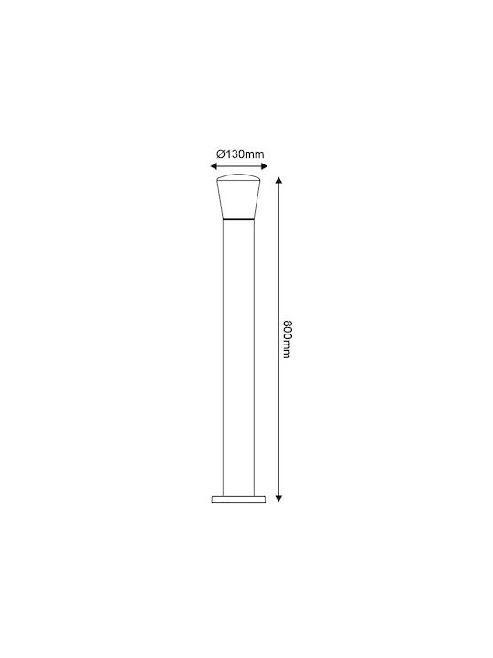 Aca Cyclea Outdoor Floor Lamp Small Post 10W IP54 for E27 Socket Gray