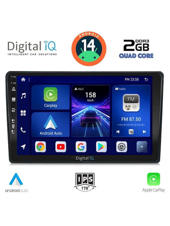 Digital IQ Car Audio System for Audi A4 2002-2008 (Bluetooth/USB/AUX/WiFi/GPS/Apple-Carplay/Android-Auto) with Touch Screen 9"