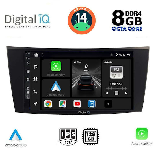 Digital IQ Автомобилна Аудио Система (Блутут/USB/AUX/WiFi/GPS/Apple-Carplay/Android-Auto) с Тъчскрийн 8"