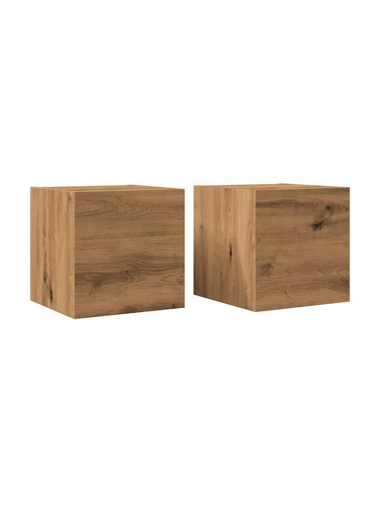 Wall Mounted Living Room Cabinet made of Particle Board Brown 30.5x30x30cm
