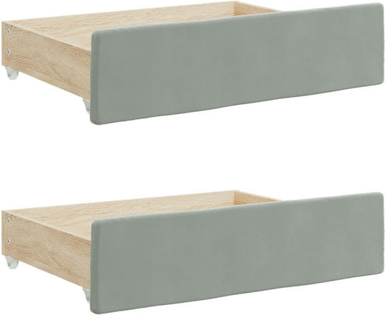 vidaXL Bed Drawer made of Wood Suitable for Bed Grey 67x50x16cm 2pcs