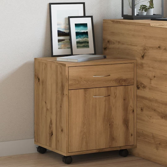 Ντουλάπι Γραφείου Ξύλινο με Ροδάκια Artisan Oak 45x38x54cm