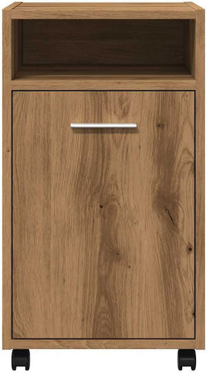 vidaXL Office Storage Cabinet Wooden with Wheels Brown 33x38x60cm