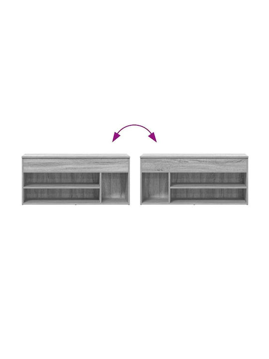 Entry Furniture with Shoe Rack Sonoma Gray 102x30.5x45cm