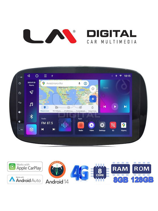 LM Digital Ηχοσύστημα Αυτοκινήτου για Smart ForTwo / ForFour 2015+ (Bluetooth/USB/WiFi/GPS/Apple-Carplay/Android-Auto) με Οθόνη Αφής 9"