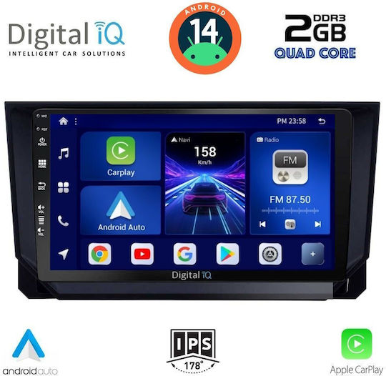 Digital IQ Auto-Audiosystem für Mazda CX-9 2006-2015 (Bluetooth/USB/AUX/WiFi/GPS/Apple-Carplay/Android-Auto) mit Touchscreen 10"