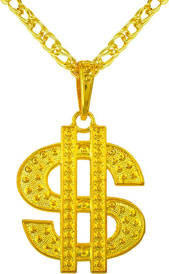 Accessory Necklace Gold Chain Dollar 70 Cm