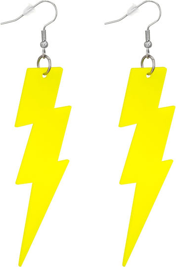 Αξεσουαρ Σκουλαρικια " 80s Neon Yellow Thunder Earrings"
