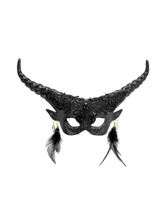 Theatermaske Teufel Schwarz Deluxe