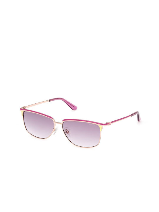 Guess Women's Sunglasses with Gold Metal Frame and Purple Gradient Lens GU00133 95U