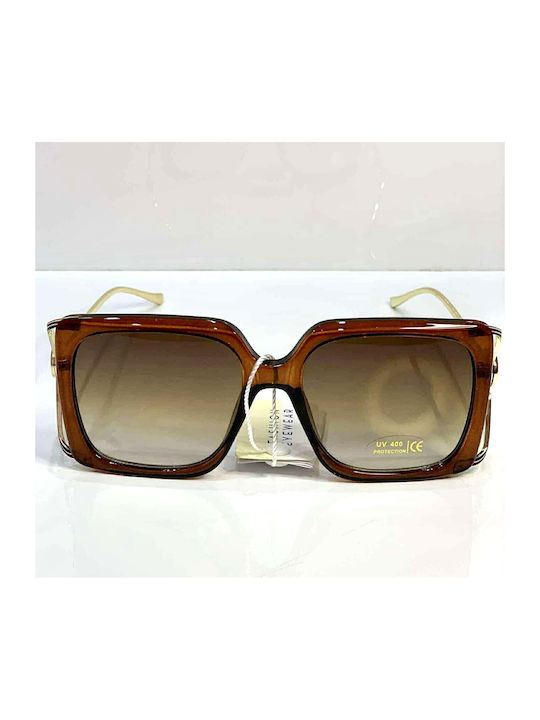 Woman's Fashion Women's Sunglasses with Brown Frame and Brown Gradient Lens G-89