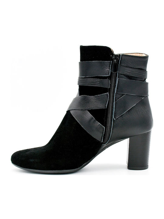 Suede Γυναικεία Μποτάκια Μαύρα