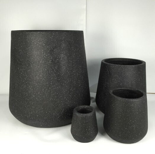 Harmony Γλάστρα Πήλινη Μαύρο 36.5x36.5x47εκ.