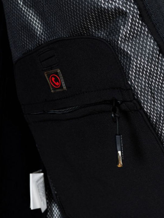 Techno Χειμωνιάτικο Μπουφάν Softshell Αδιάβροχο και Αντιανεμικό Black