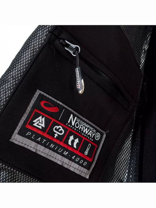 Techno Geacă Softshell Iarna Waterproof și cu Protecție Împotriva Vântului Neagră