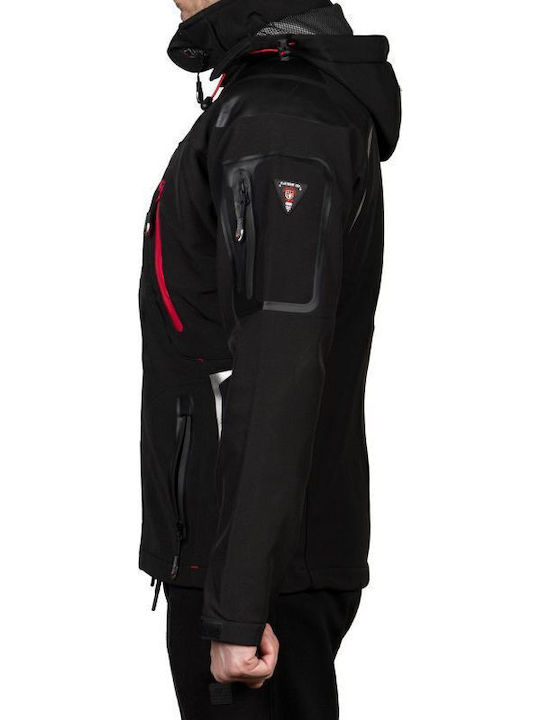 Techno Geacă Softshell Iarna Waterproof și cu Protecție Împotriva Vântului Neagră