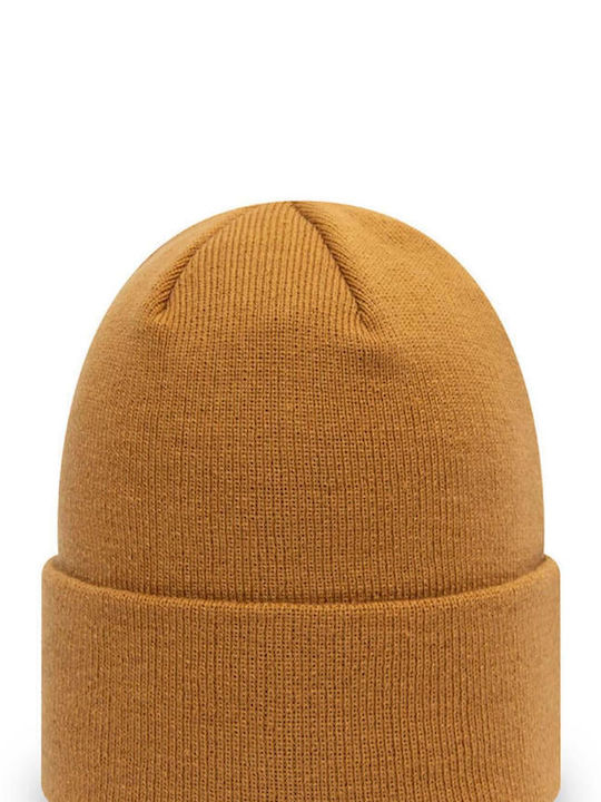 New Era Team Cuff Beanie Unisex Beanie Knitted in Beige color