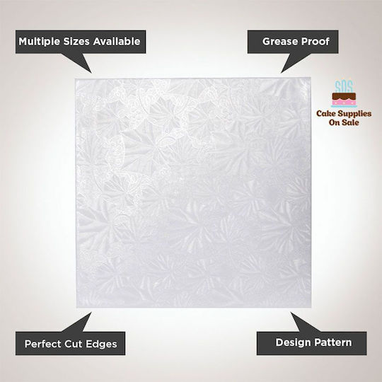 Square Luxury Cake Stand Cake Base 12 Mm 25x25 Cm White 5 Pieces Per Pack