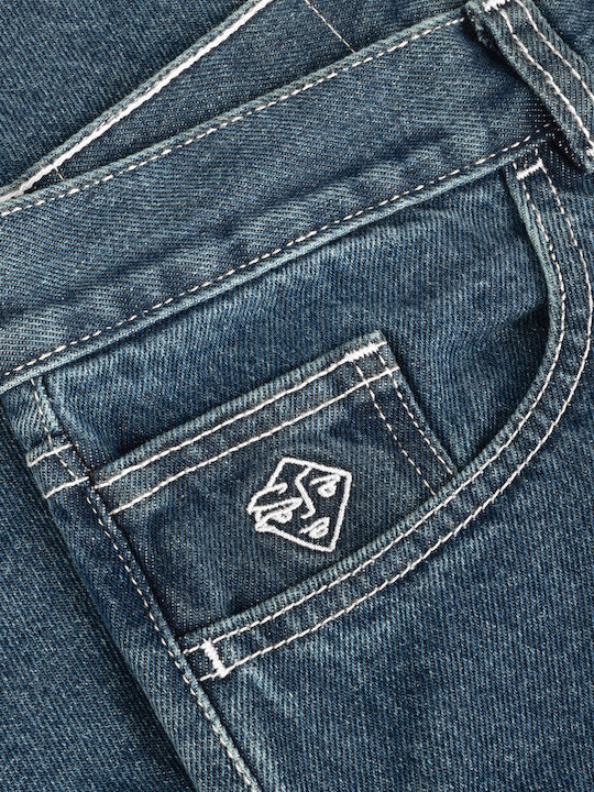 Ανδρικό Παντελόνι Τζιν με Regular Straight Εφαρμογή Blue Wash