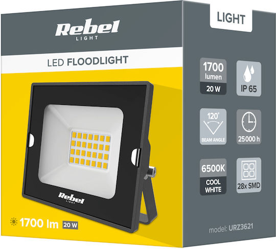Στεγανός Προβολέας LED 20W Ψυχρό Λευκό 6500K IP65
