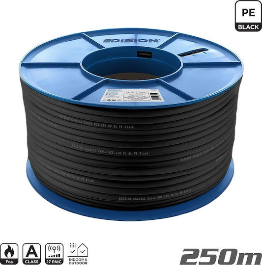 Edision Coaxial Cable Ocx-250 Cu Al Fca Pe Black 250m