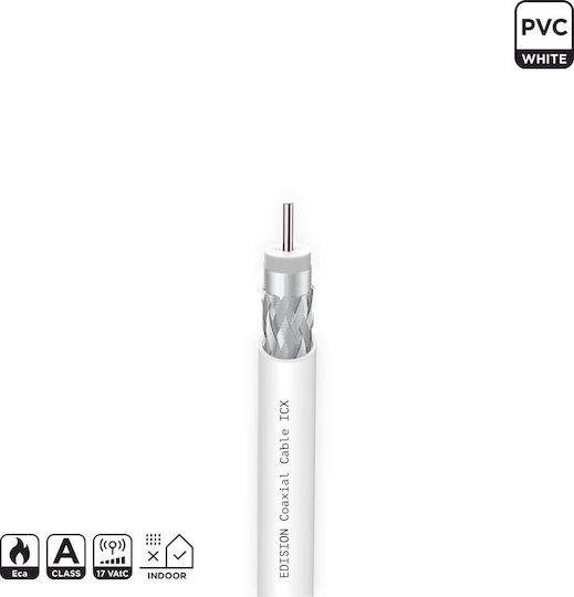Edision Coaxial Cable Icx-5 Ccs Al Eca Pvc White 5m