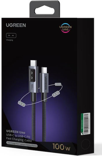Ugreen LED USB 2.0 Cable USB-C Male - USB-C 100W PD Black 3m 35513