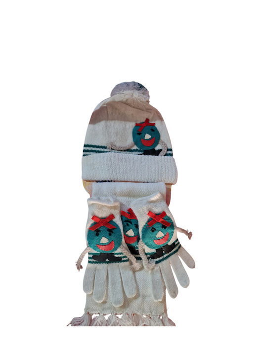 Kids Beanie Set with Scarf & Gloves Knitted