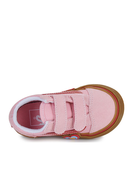 Old Skool V Παιδικά Sneakers με Σκρατς Ροζ
