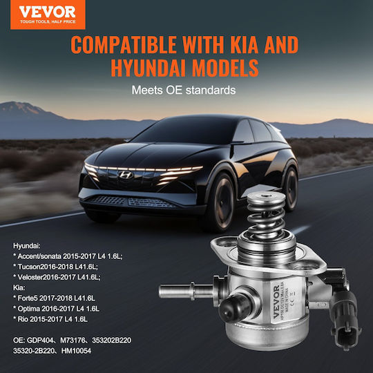Vevor High Pressure Fuel Pump 50-80 L H Flow Rate 0.5 Mpa Pressure Hyundai Accent Sonata Tucson Veloster Kia Rio