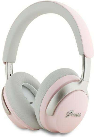 Guess Metal Script Logo Kabellose Bluetooth ANC + ENC Over-Ear Kopfhörer Pink