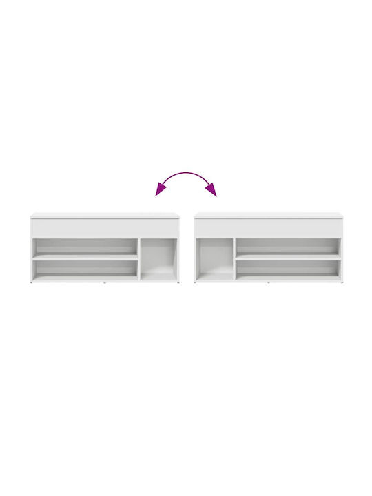 Entry Furniture with Shoe Rack White 102x30.5x45cm