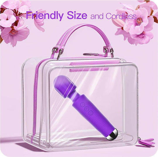 SMD Vibrator Wand, Ασύρματος Κλειτοριδικός δονητής, 20 Vibrations & 8 intensities, Purple